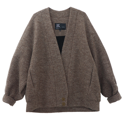 高克重极简后口袋设计感毛呢外套