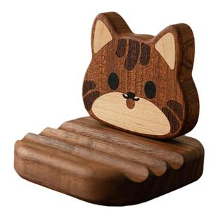 手机支架可爱ipad支撑架2025新款桌面实木质通用工位神器创意摆件