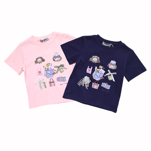 啦芙莱童装2025夏新款时尚韩版女童卡通印花短袖T恤短款上衣9230