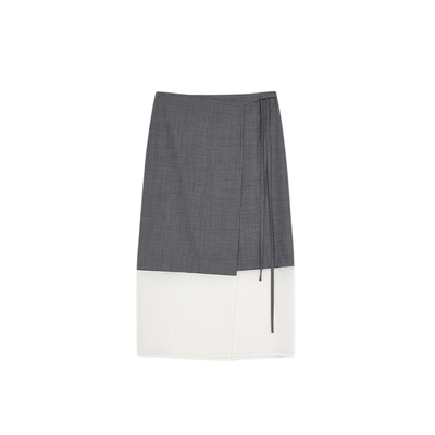 CONCISEWHITE拼纱半裙半身裙