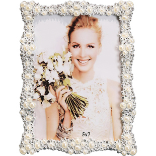 创意珍珠相框摆台6寸7寸8寸10寸写真婚纱儿童结婚照相册摆件框架