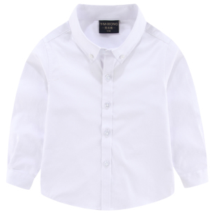 儿童白衬衫男童白衬衣长袖纯棉春秋小学生校服中大童女童JK演出服