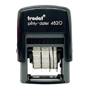 进口4810/4820回墨印章可调日期印章自带印台翻转中英文按压式