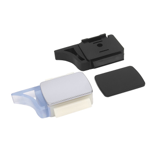 淋浴房定位器玻璃门滑轮黑色塑料防撞块弹簧式免开孔易安装限位胶