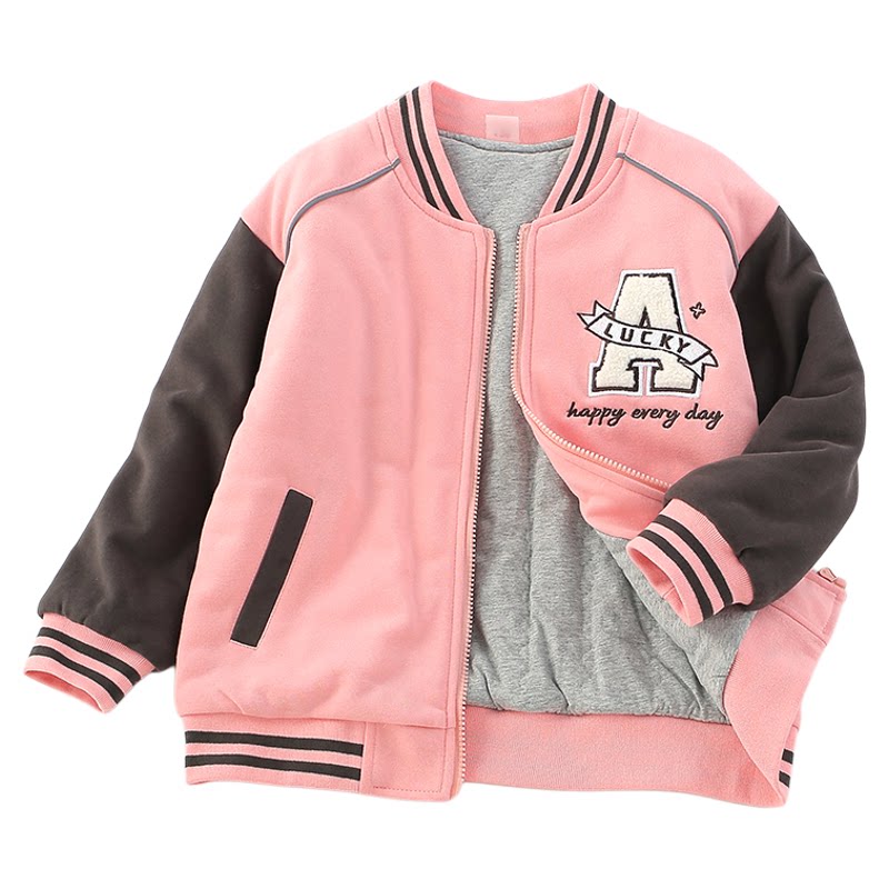 薄棉女童棒球服中大童棉衣