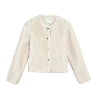 pusumede环保仿皮草女气质毛茸茸短款开衫秋冬保暖加厚毛毛外套