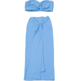 【Peach heart】海岛度假沙滩裙性感抹胸背心包臀裙两件套装拍照