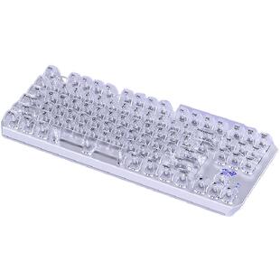 狼蛛F3087透明机械键盘87键青轴茶红黑轴电竞游戏电脑办公键盘
