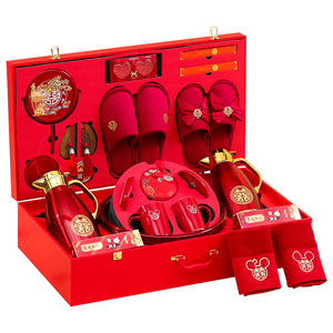 结婚陪嫁物品女方全套装娘家高档婚礼红色行李箱嫁妆婚庆用品大全