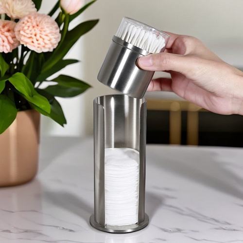 不锈钢化妆棉收纳盒抽取式棉签美棉梳妆台浴室台面妆卸妆盒整理盒