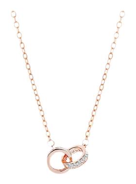 双环锁骨链s925小众设计十字链女