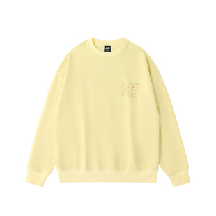 LAMLICKA小熊印花圆领卫衣男青少年春简约百搭宽松外套多巴胺长袖