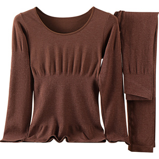 保暖内衣女2025新款羊毛发热秋冬打底衫秋衣秋裤塑身上衣美体套装