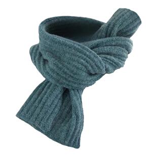 秋冬季少女学生短款毛线针织小围巾ins 韩版百搭围脖可爱薄款绿色