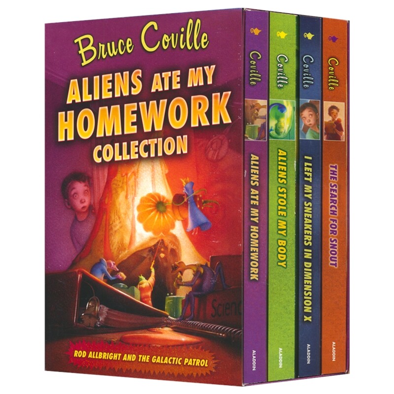 Allens Ate My Homework 罗德·奥布莱特与银河巡逻队1-4册 外星人吃了我的作业 英语章节小说 爆笑外星冒险 英文原版进口儿童图书