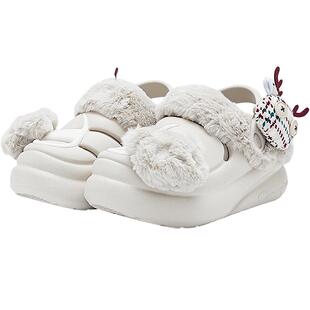 Champion冠军圣诞系列秋冬加绒厚底拖鞋蘑菇洞洞鞋男女情侣休闲