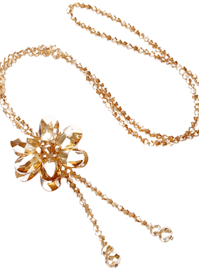 项链女长款挂件夏日时尚水晶吊坠