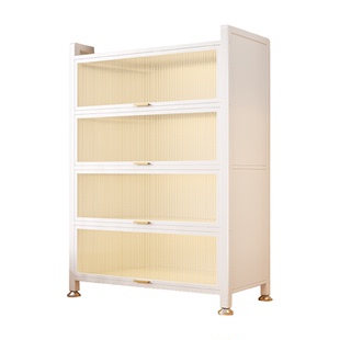 钢制书架带门儿童书柜落地家用客厅储物柜防尘展示柜铁艺置物架子