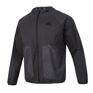 Adidas阿迪达斯新款男士宽松休闲透气连帽训练运动夹克外套JI8658