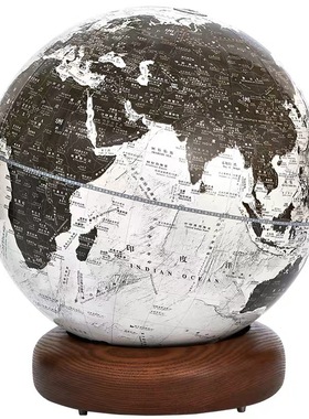 新款原木底座地球仪书房客厅双语