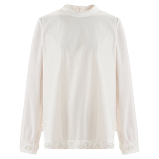 MNGATA G.宫小妍铂雅全手工钉珠奢感木耳边领百搭衬衫上衣5102202