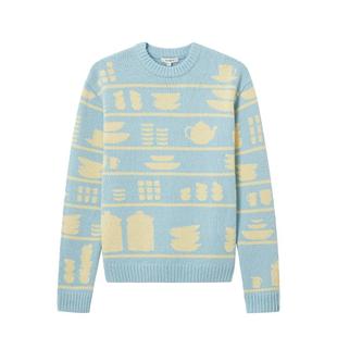 IT JW Anderson女装圆领针织衫新款轻松文艺风绵羊毛毛衣KW1490XP