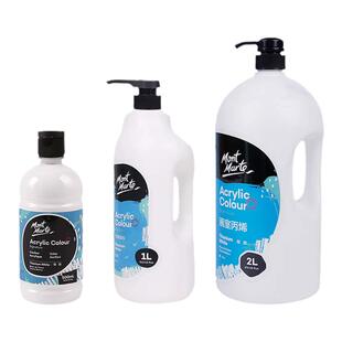 蒙玛特丙烯颜料大桶装墙绘手绘大容量室内外专用墙画蒙马特2L白色炳稀广告丙烯画室培训美术批发涂料涂鸦防水