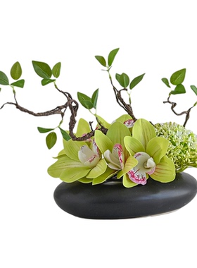 假花仿真花摆设客厅干花装饰摆件餐桌花摆花玄关花瓶插花塑料高档