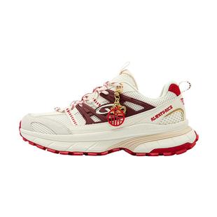 乔丹开元V3休闲鞋男老爹鞋2026春季新年红色鞋子厚底增高网面男鞋