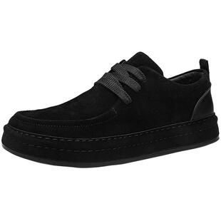 男鞋春季勃肯通勤公务鞋男士轻便软底上班反绒皮运动休闲工作板鞋