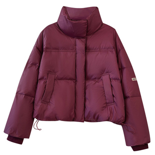 巨好看的白色立领面包羽绒服女短款2025冬装新报款加厚白鸭绒外套