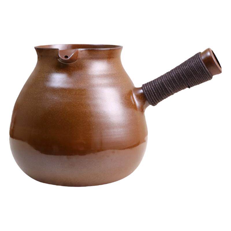 明德园红泥煮茶器壶侧把古法煮茶