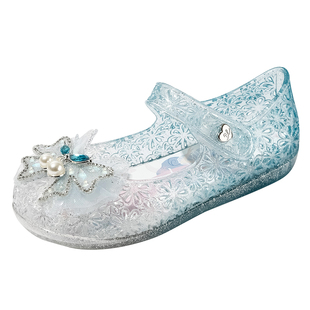 百丽童鞋女童亮灯鞋春夏凉鞋女宝闪灯鞋小女孩公主发光果冻鞋女宝