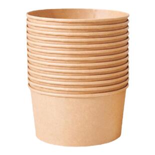 椰奶饱饱碗打包盒500毫升冰粉凉粉专用碗一次性牛皮纸碗打包商用