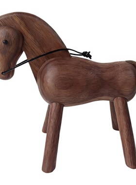 马年摆件吉祥物胡桃木Horse小马