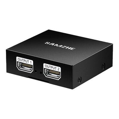 山泽HDMI一分二分配器4K60Hz高清1进2出视频分屏器双屏同显笔记本电脑电视盒子接显示器投影仪一进二出