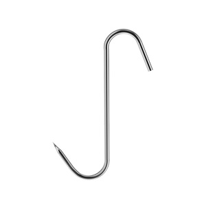 晒肉干鱼腊肉通风加粗不锈钢挂钩商铺摆摊挂烤鸡鸭猪头肉金属防锈防水S钩北方熏肉固定专用加厚实心尖头钩子