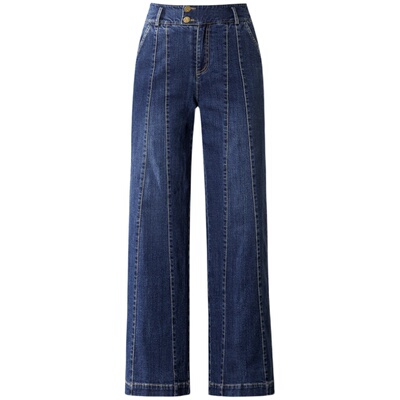 加绒加厚牛仔裤阔腿长裤