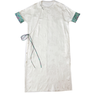 拉贝碧 金风玉露 高端新中式宋锦重磅桑蚕丝真丝复古中长款连衣裙