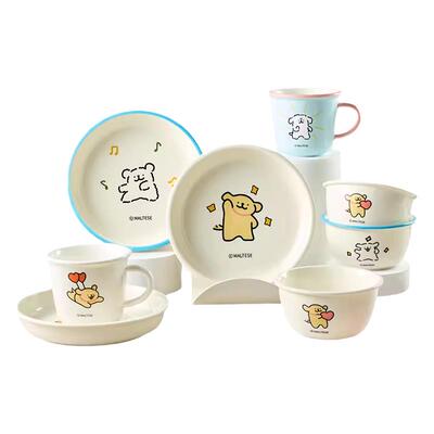 会员精选线条小狗ip陶瓷餐具