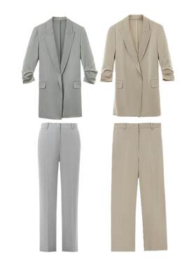 【Basic衣橱】朗姿25三醋酸轻职场时尚气质通勤西服/裤子夏季新款