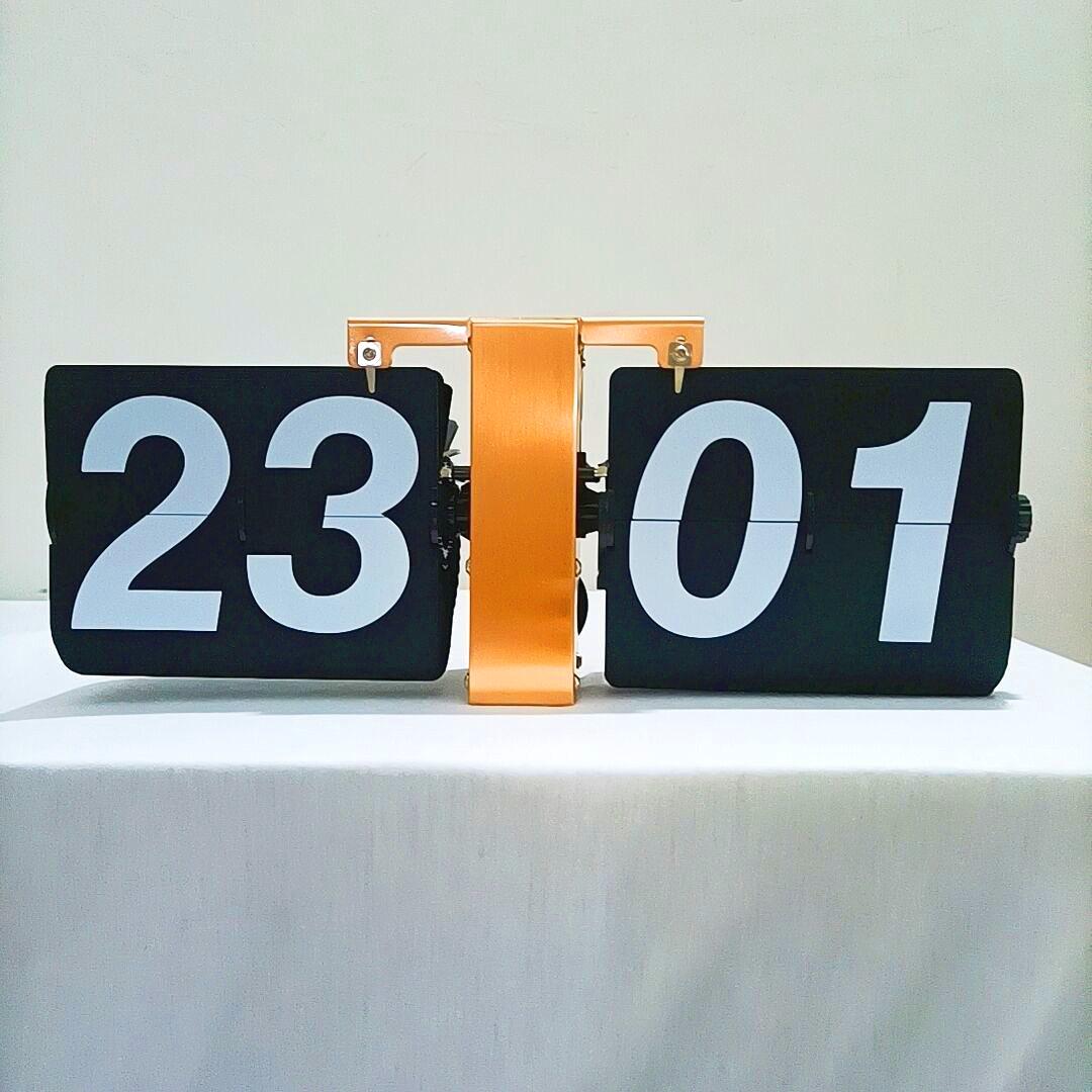 创意家居欧式复古自动翻页钟表单挂摆钟简约时尚挂钟大号客厅座钟