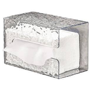 轻奢洗脸巾收纳盒纸巾盒壁挂式厨房卫生间厕所浴室倒挂抽纸盒透明