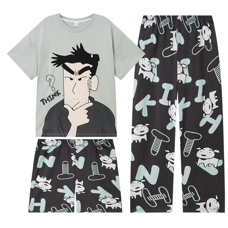 纯棉男款夏季短袖卡通时尚家居服