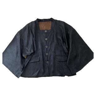 送教程838落肩袖小方领外套香云纱真丝上衣中式女中国风上衣纸样