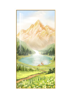 聚宝盆山水画玄关走廊可定制挂画