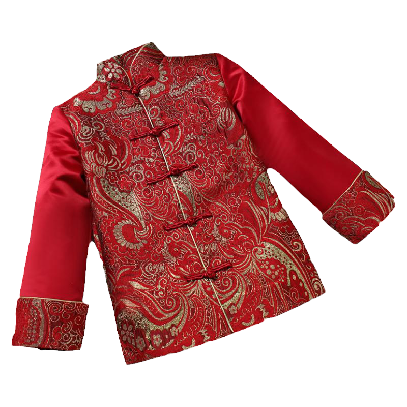 男童拜年服中国风红色新年装旗袍儿童中式过年春节长袖唐装汉服冬