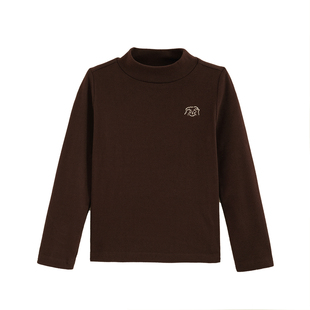 砚台家童装男童德绒半高领打底衫儿童长袖上衣男宝宝黑色冬装衣服