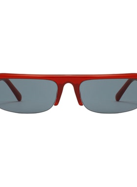 红色半框墨镜女款2026新款显脸小