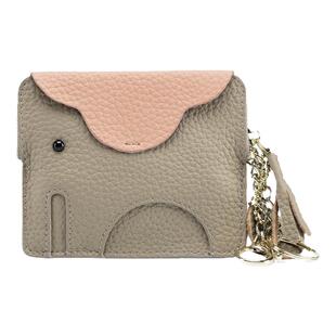 迷你小象钱包超薄头层牛皮硬币钥匙扣收纳包卡包真皮零钱包女可爱